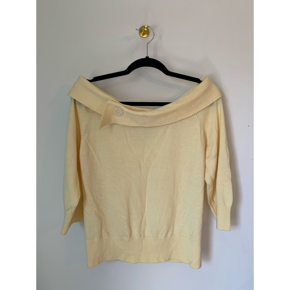 Banana Republic Yellow Boat Neckline Sweater